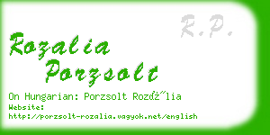 rozalia porzsolt business card